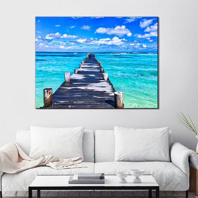 Handcrafted Multicolor Landscape Oil Painting On Canvas With Different Images Home Decoration