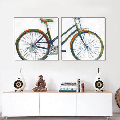Customized Spray Painting Vintage Bike On Canvas Easy Set Up Living Room Decoration Prints