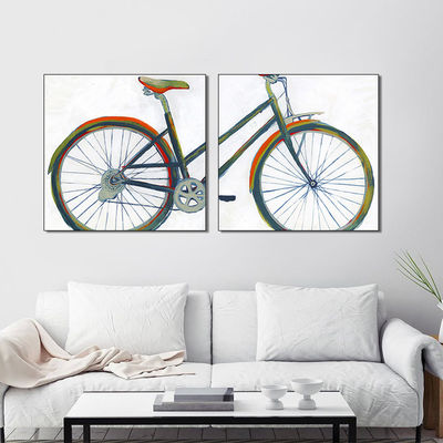 Customized Spray Painting Vintage Bike On Canvas Easy Set Up Living Room Decoration Prints