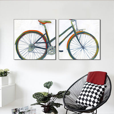 Customized Spray Painting Vintage Bike On Canvas Easy Set Up Living Room Decoration Prints
