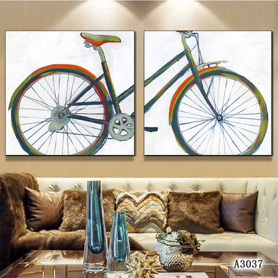 Customized Spray Painting Vintage Bike On Canvas Easy Set Up Living Room Decoration Prints