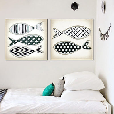 Fish Images Canvas Prints Spray Painting Popular In The Europe Market Minimalist Modern Design