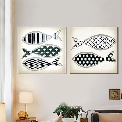 Fish Images Canvas Prints Spray Painting Popular In The Europe Market Minimalist Modern Design