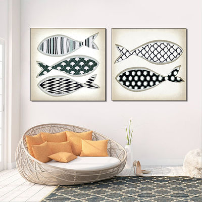 Fish Images Canvas Prints Spray Painting Popular In The Europe Market Minimalist Modern Design