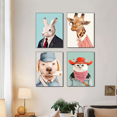 Cute Dogs Canvas Prints Wall Decoration Four Panels Popular Home Decor