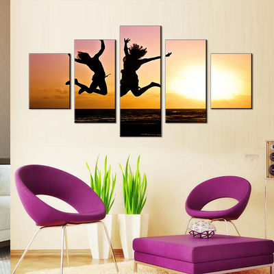 Jumping Girl In The Sun canvas prints living room wall decoration office decor