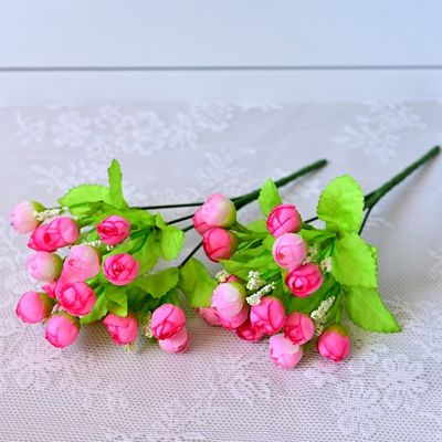 Indoor and outdoor Small pretty red flower heads wholesale plastic flowers durable home decoration