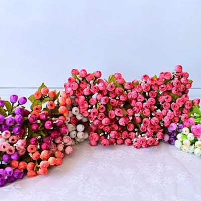 Indoor and outdoor Small pretty red flower heads wholesale plastic flowers durable home decoration