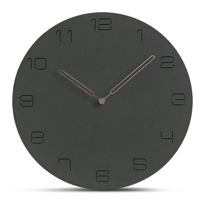 Black 5mm Mdf Wall Clock Living Room Decoration Silent Wall Clock