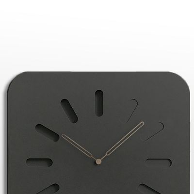 Black Grey Square Wooden Wall Clock For Living Room Or Office
