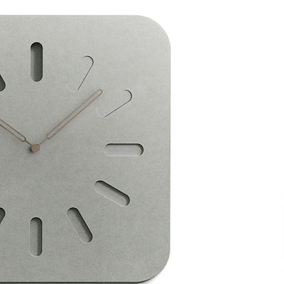 Black Grey Square Wooden Wall Clock For Living Room Or Office