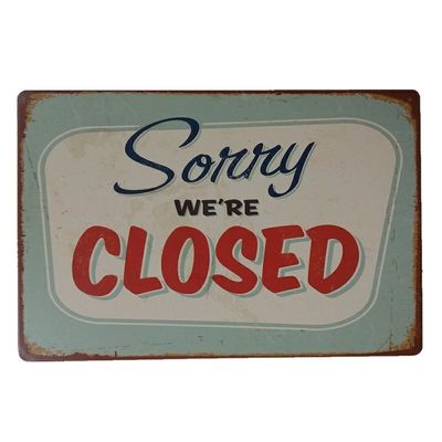Welcome Tin Sign Door Open Close Metal Signs For Hotel Bar Pub Cafe Garage Wall Or Door Decor 30*20cm