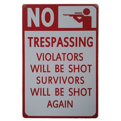Indoor Outdoor Warning Signs Home Decoration Tin Signs Vintage Effect Design Signs