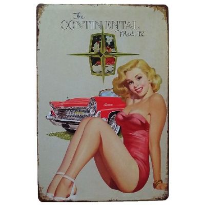 Vintage Sexy Lady Pin Up Girl Painting Tin signs, Metal Plate Art Poster, Wall Sticker Bar Coffee House Cafe Home Decor