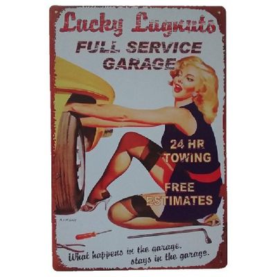 Vintage Sexy Lady Pin Up Girl Painting Tin signs, Metal Plate Art Poster, Wall Sticker Bar Coffee House Cafe Home Decor