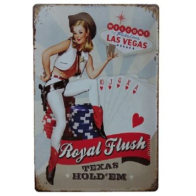 20*30cm Cafe Club Decor European And American Retro Metal Paintings, Hanging Metal Poster Sheet, Iron Signage Crafts Collection