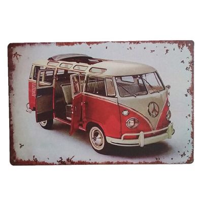 Popular cheap custom size square classic car plate wall decoration vintage metal sign old tin signs
