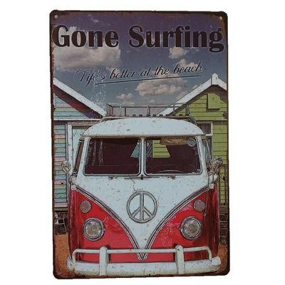 Popular cheap custom size square classic car plate wall decoration vintage metal sign old tin signs