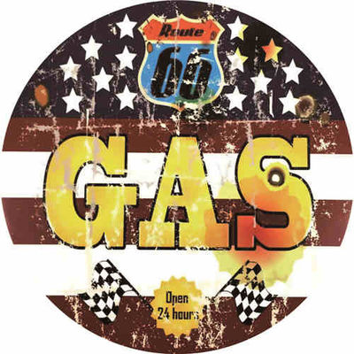 motorcycle Bar Decorative Metal Signs, Wall Art Painting Tin Sign, Round 30cm Tin Poster