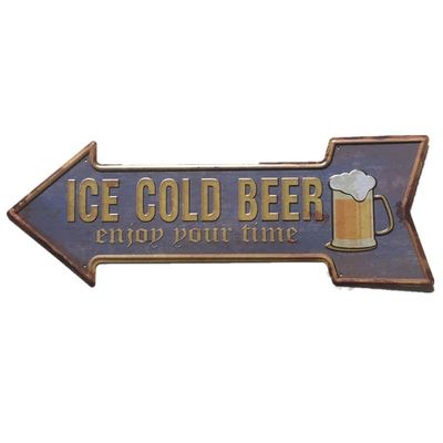 Arrow Vintage Wall Arts for Club/Restaurant, Beer Metal Tin Poster, Retro Beverage Tin Sign