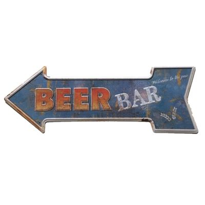 Arrow Vintage Wall Arts for Club/Restaurant, Beer Metal Tin Poster, Retro Beverage Tin Sign