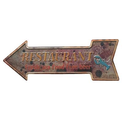 Closed Tin Sign Design,Vintage Tin Sign,Metal Poster For Retailer Arrow Shape Metal Signs