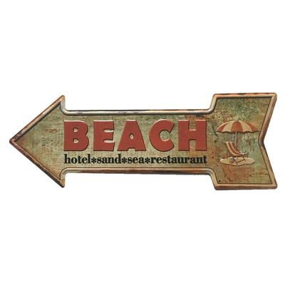 Arrow Shape Vintage Metal Sign ,Printing Signs Bar Pub Home Cafe Restaurant Wall Decor, Retro Metal Poster
