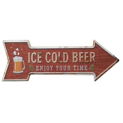Arrow Shape Vintage Metal Sign ,Printing Signs Bar Pub Home Cafe Restaurant Wall Decor, Retro Metal Poster