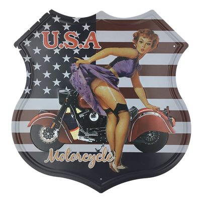 Wholesale Embossed Advertising Coffee Metal Tin Sign, Metal Cup Poster Shield Design Signs