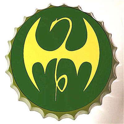 Round Promotional Bottle Top Cap Shape Metal Poster, Tin Beer Sign With 3D