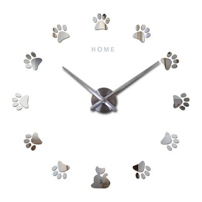 Cute Cat Claw Wall Art Clock 3D Large Vintage Style Wall Clocks