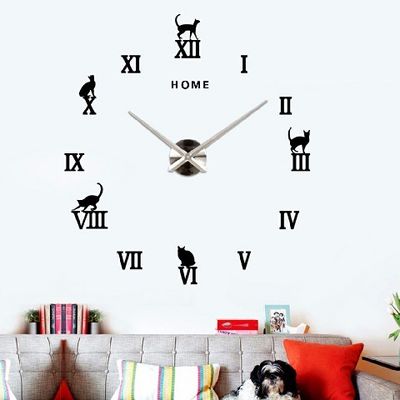 Frameless Large Roman Numerals Wall Stickers Clocks Decorative Wall Clocks For Living Room