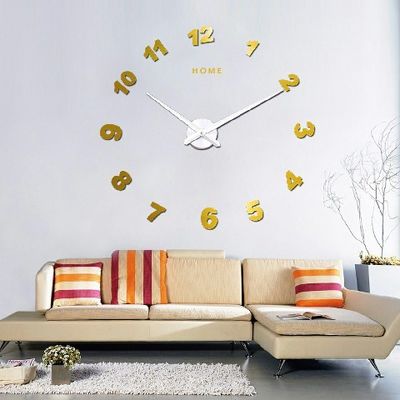 Diy Acrylic Mirror Self-adhensive Stickers House Wall Clocks Modern Big Custom Wall Clocks