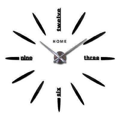 3D Modern DIY Acrylic Mirror House Wall Clocks Self-adhensive Stickers Big Decoration Wall Clock