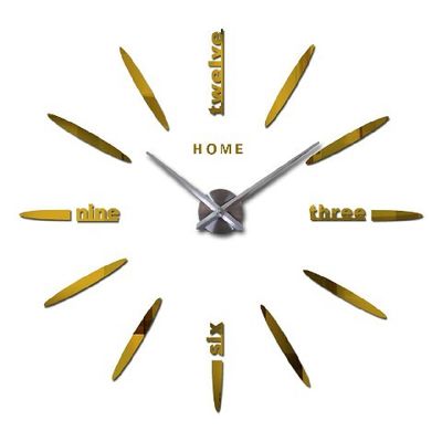 3D Modern DIY Acrylic Mirror House Wall Clocks Self-adhensive Stickers Big Decoration Wall Clock