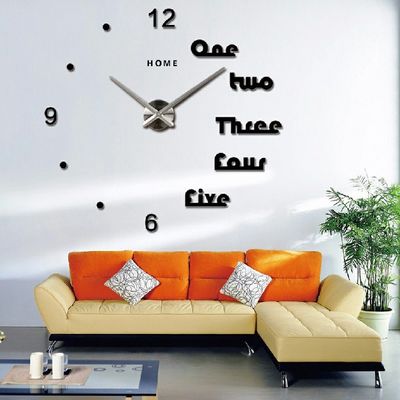 3D Diy House Wall Clocks Mirror Wall Stickers Modern Unique Wall Clock