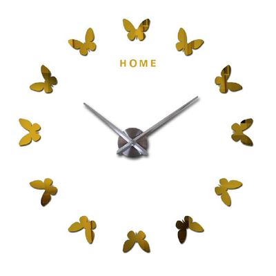 Romantic Butterfly Large Elegant Wall Clocks Decor Mirror Wall Stickers Modern Wall Clock