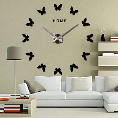 Romantic Butterfly Large Elegant Wall Clocks Decor Mirror Wall Stickers Modern Wall Clock