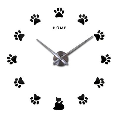 3D Diy Cute Cat Claws Modern Unique Wall Clocks Decor reloj de pared Sticker Living Room Modern Wall Clock