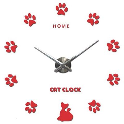 3D Diy Cute Cat Claws Modern Unique Wall Clocks Decor reloj de pared Sticker Living Room Modern Wall Clock