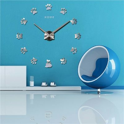 3D Diy Cute Cat Claws Modern Unique Wall Clocks Decor reloj de pared Sticker Living Room Modern Wall Clock