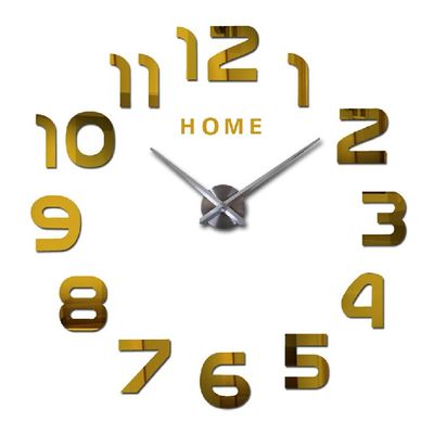 Big Acrylic 3D Personalized Wall Clocks DIY Numbers Decorative Giant Large Size Mirror Wall Art Clock