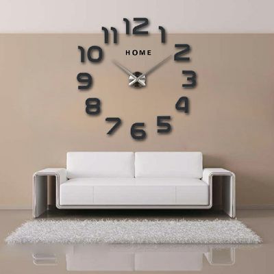 Big Acrylic 3D Personalized Wall Clocks DIY Numbers Decorative Giant Large Size Mirror Wall Art Clock