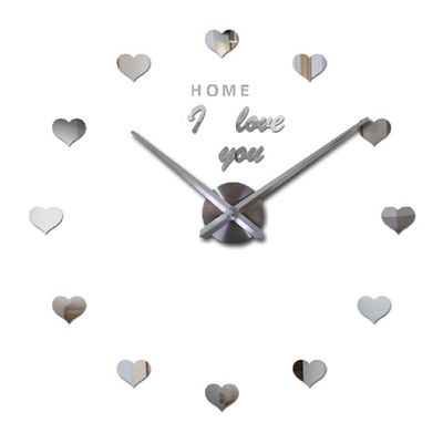 Love Heart Acrylic Quartz Personalized Wall Clocks Home Living Room Modern Unique Wall Clocks