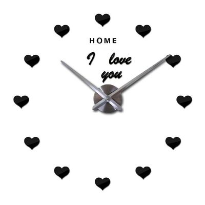 Love Heart Acrylic Quartz Personalized Wall Clocks Home Living Room Modern Unique Wall Clocks