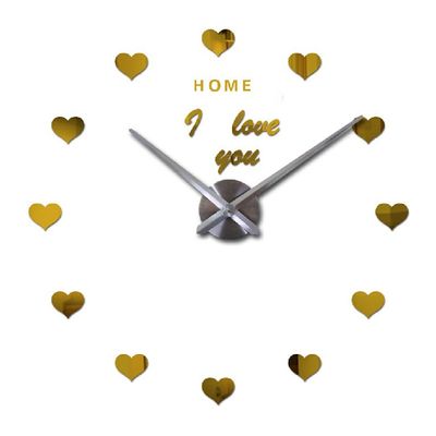 Love Heart Acrylic Quartz Personalized Wall Clocks Home Living Room Modern Unique Wall Clocks