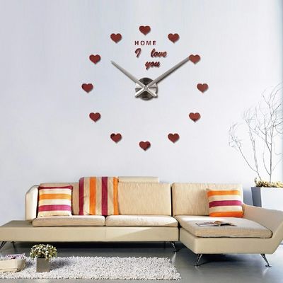 Love Heart Acrylic Quartz Personalized Wall Clocks Home Living Room Modern Unique Wall Clocks