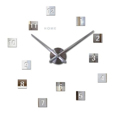 Arabic Digital Modern Square Kitchen Wall Clocks Mirror EVA Wall Sticker Decor Large Vintage Style Wall Clock