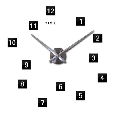 Arabic Digital Modern Square Kitchen Wall Clocks Mirror EVA Wall Sticker Decor Large Vintage Style Wall Clock