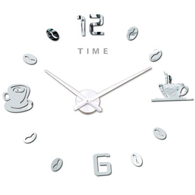 Arabic Digital Coffee Cups Modern Wall Clock Large Elegant Wall Clocks